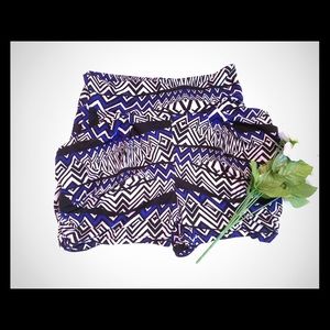 Blue Tribal Print shorts with Pockets!